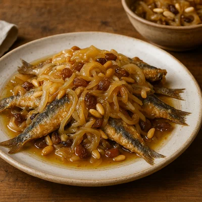 Sarde in saor – süßsauer marinierte Sardinen