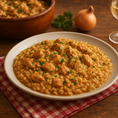Risotto alla Sbirraglia – Huhn-Risotto nach Treviso-Art