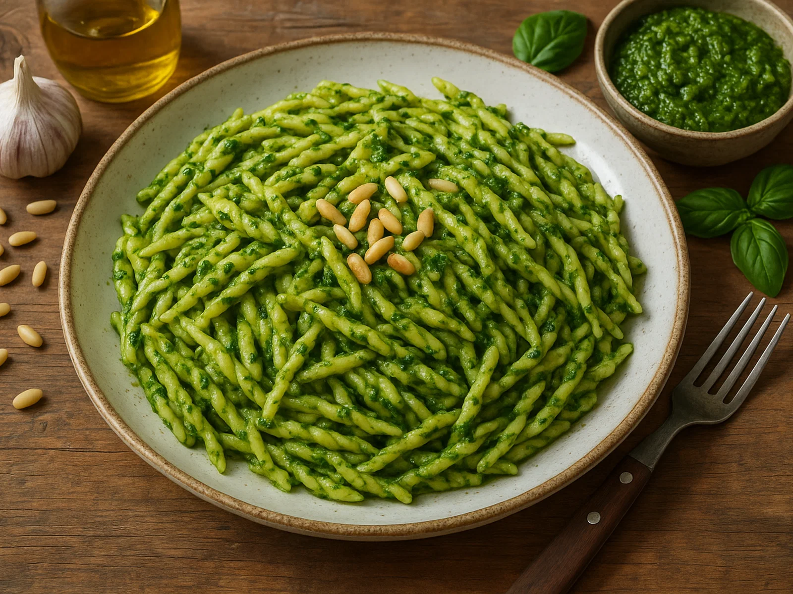 Trofie al Pesto (Ligurische Nudeln mit Basilikumpesto)