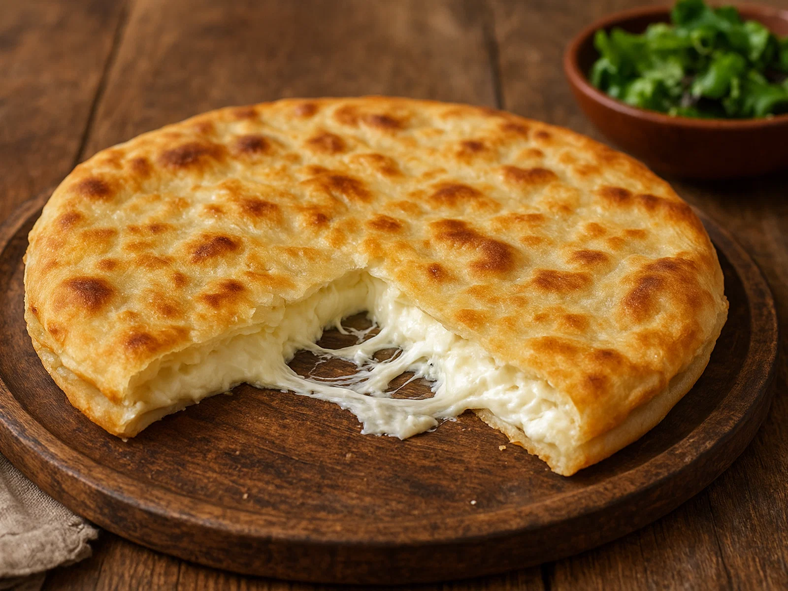 Focaccia di Recco mit Frischkäsefüllung