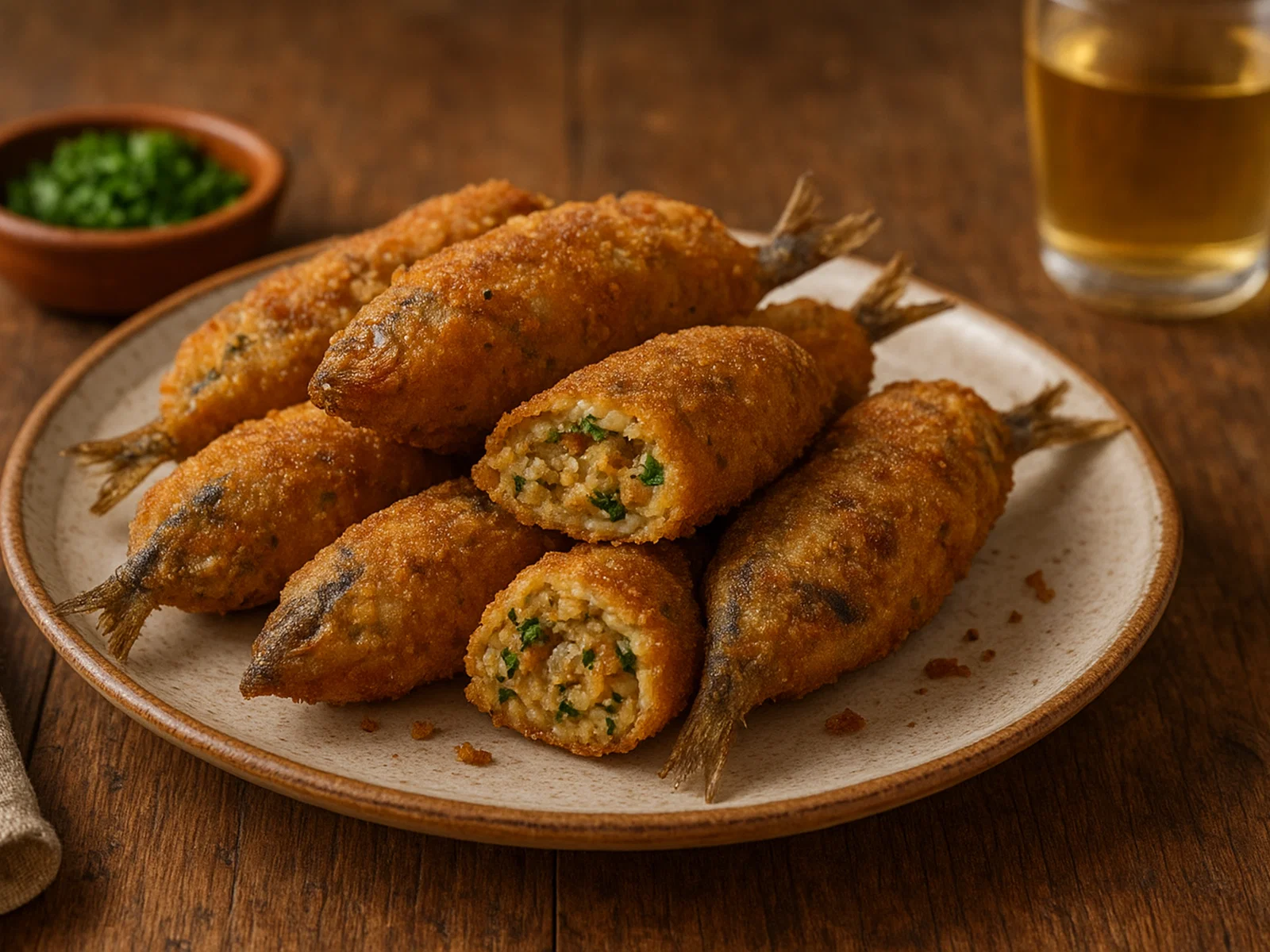 Acciughe ripiene fritte – gefüllte, panierte und frittierte Sardellen