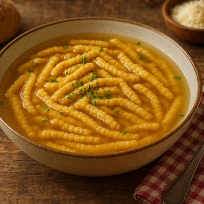 Passatelli in brodo – Italienische Brotsuppe mit Parmesan-Nudeln