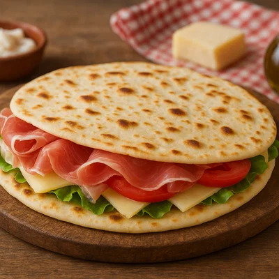 Piadina Romagnola (Italienisches Fladenbrot aus der Pfanne)