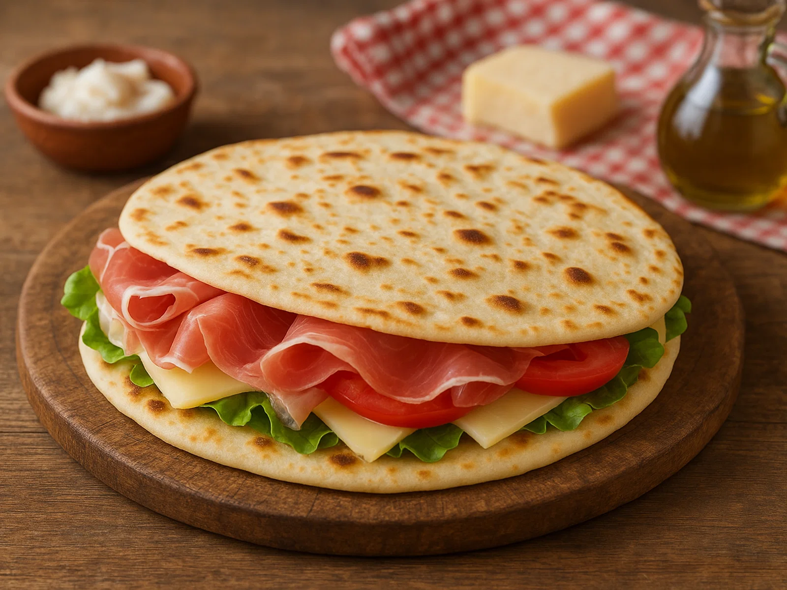 Piadina Romagnola (Italienisches Fladenbrot aus der Pfanne)
