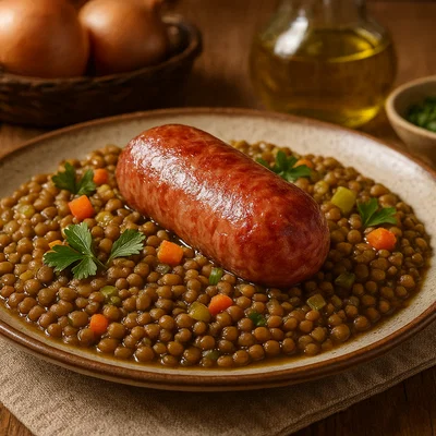 Cotechino mit Linsen (Cotechino e lenticchie)
