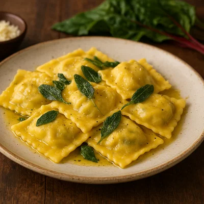 Tortelli di erbette (Tortelli mit Mangold und Ricotta)