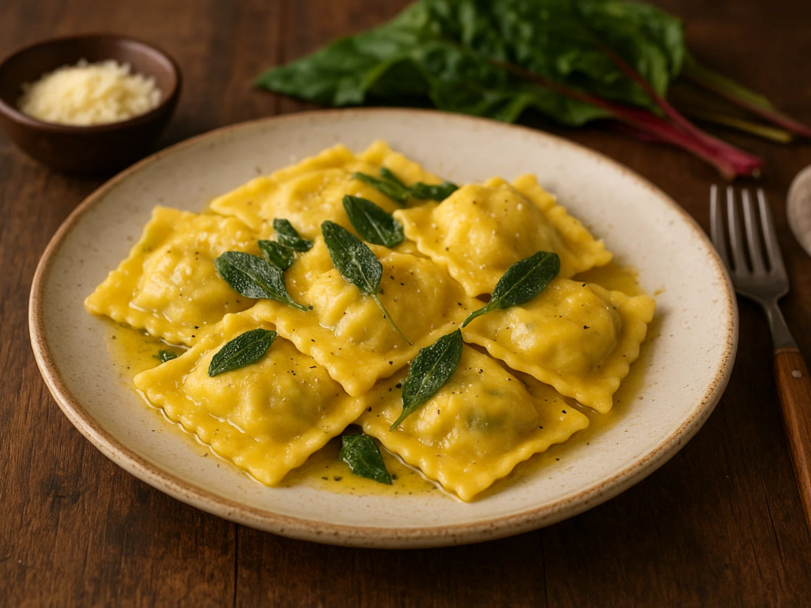 Tortelli di erbette (Tortelli mit Mangold und Ricotta)