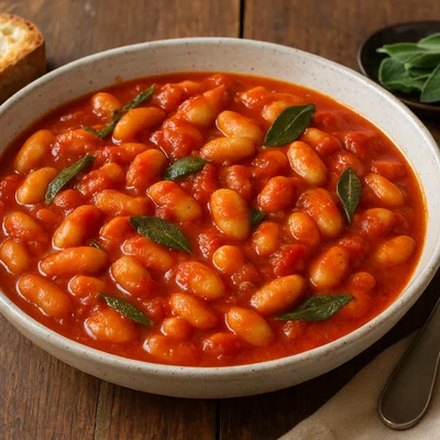 Fagioli all’uccelletto – Toskanische weiße Bohnen in Tomaten-Salbei-Sauce