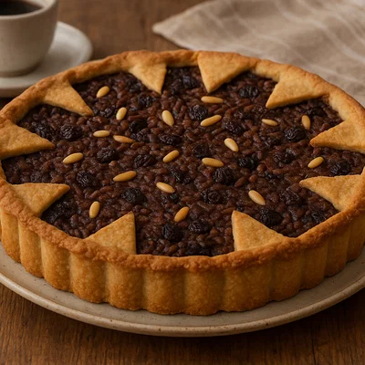Torta co’ bischeri – Pisaner Mürbeteigkuchen mit Reis-Schoko-Füllung