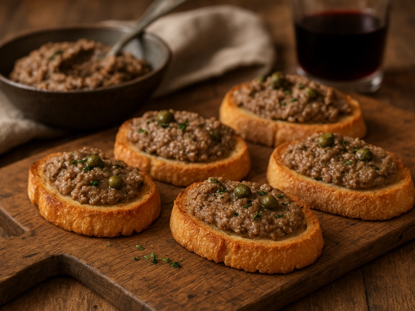 Crostini toscani mit Hühnerleber-Paste