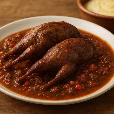 Palombacci alla ghiotta – Wildtauben in würziger Innereien-Wein-Sauce