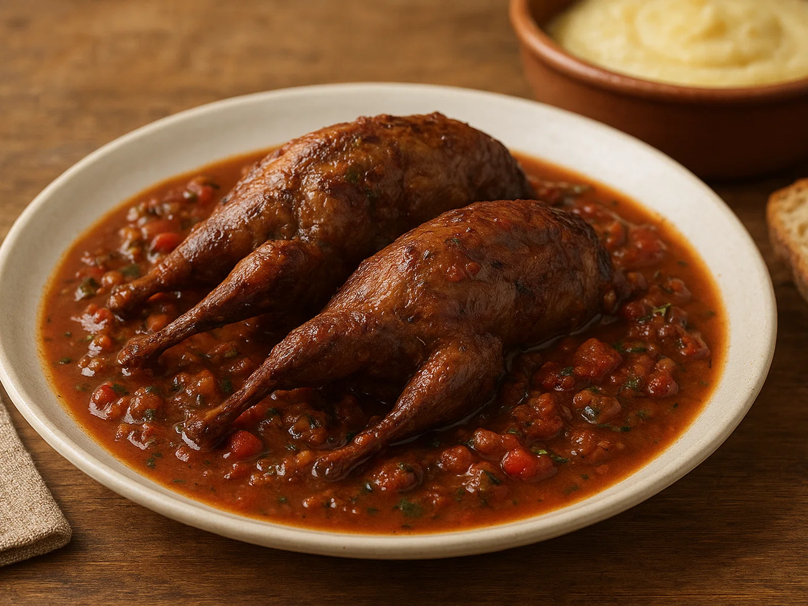 Palombacci alla ghiotta – Wildtauben in würziger Innereien-Wein-Sauce