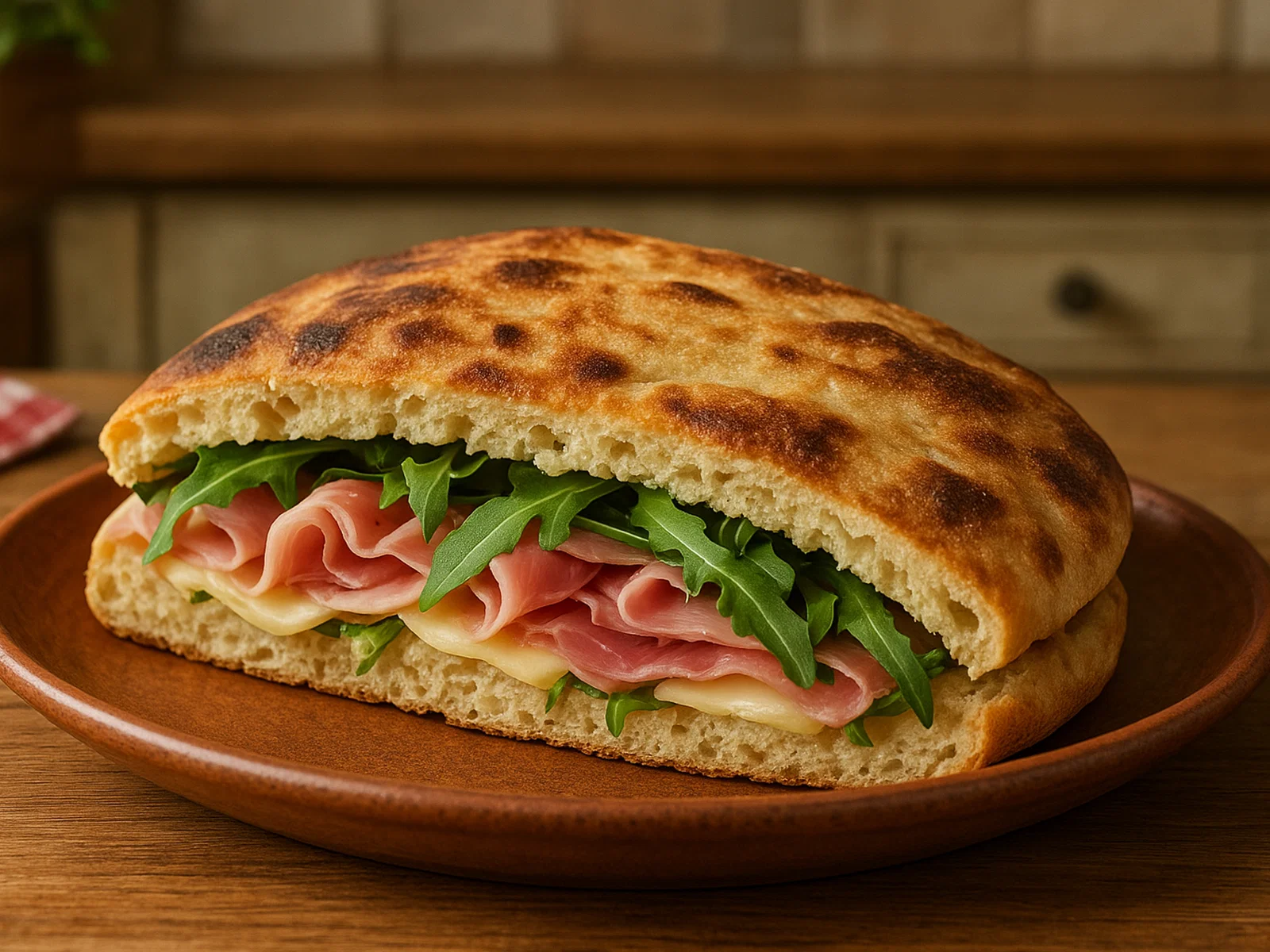 Gefüllte Torta al Testo (umbrisches Fladenbrot vom heißen Stein)