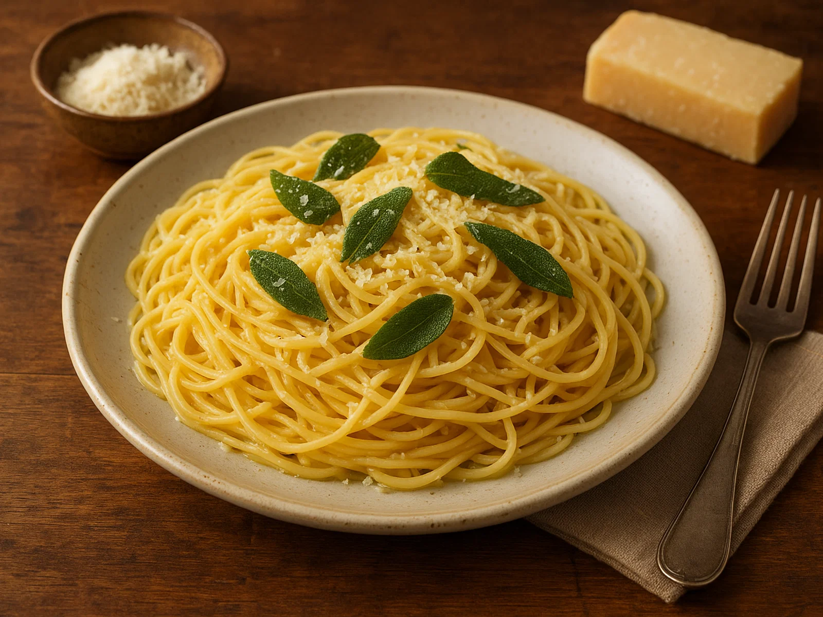 Maccheroncini di Campofilone mit Salbeibutter