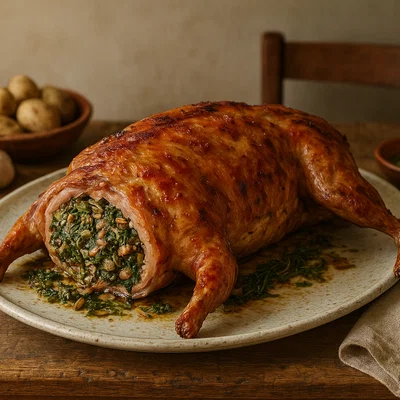 Coniglio in porchetta marchigiano – gefülltes Kaninchen mit Fenchel und Wildkräutern