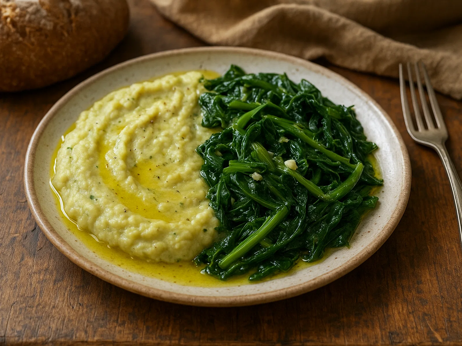 Fave e cicoria alla marchigiana – Saubohnenpüree mit Zichorie