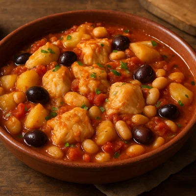 Stoccafisso all’anconetana (Stockfisch aus Ancona mit Tomaten und Kartoffeln)