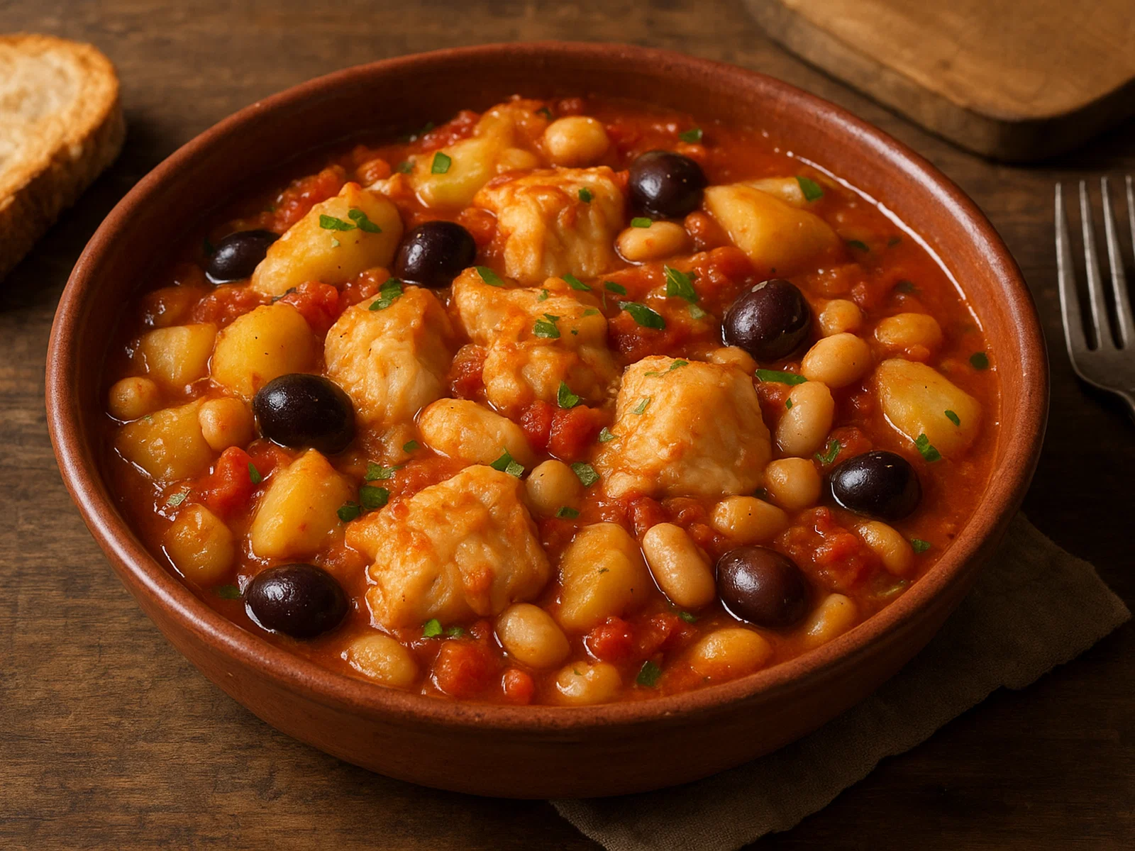 Stoccafisso all’anconetana (Stockfisch aus Ancona mit Tomaten und Kartoffeln)