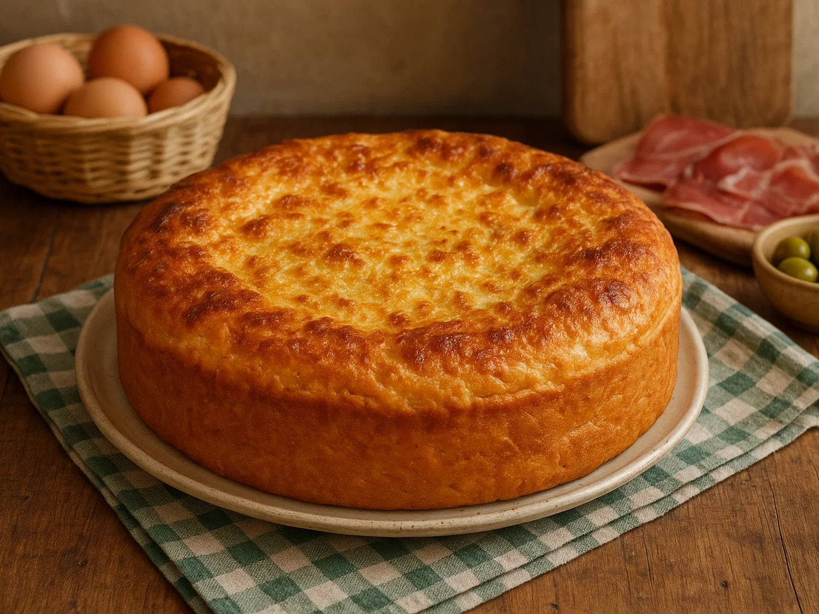 Pizza di formaggio marchigiana (Herzhafter Käse-Osterkuchen)