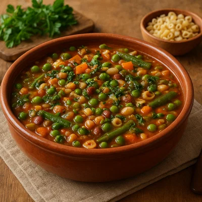 Virtù – Reichhaltige Frühlings-Minestrone aus Hülsenfrüchten