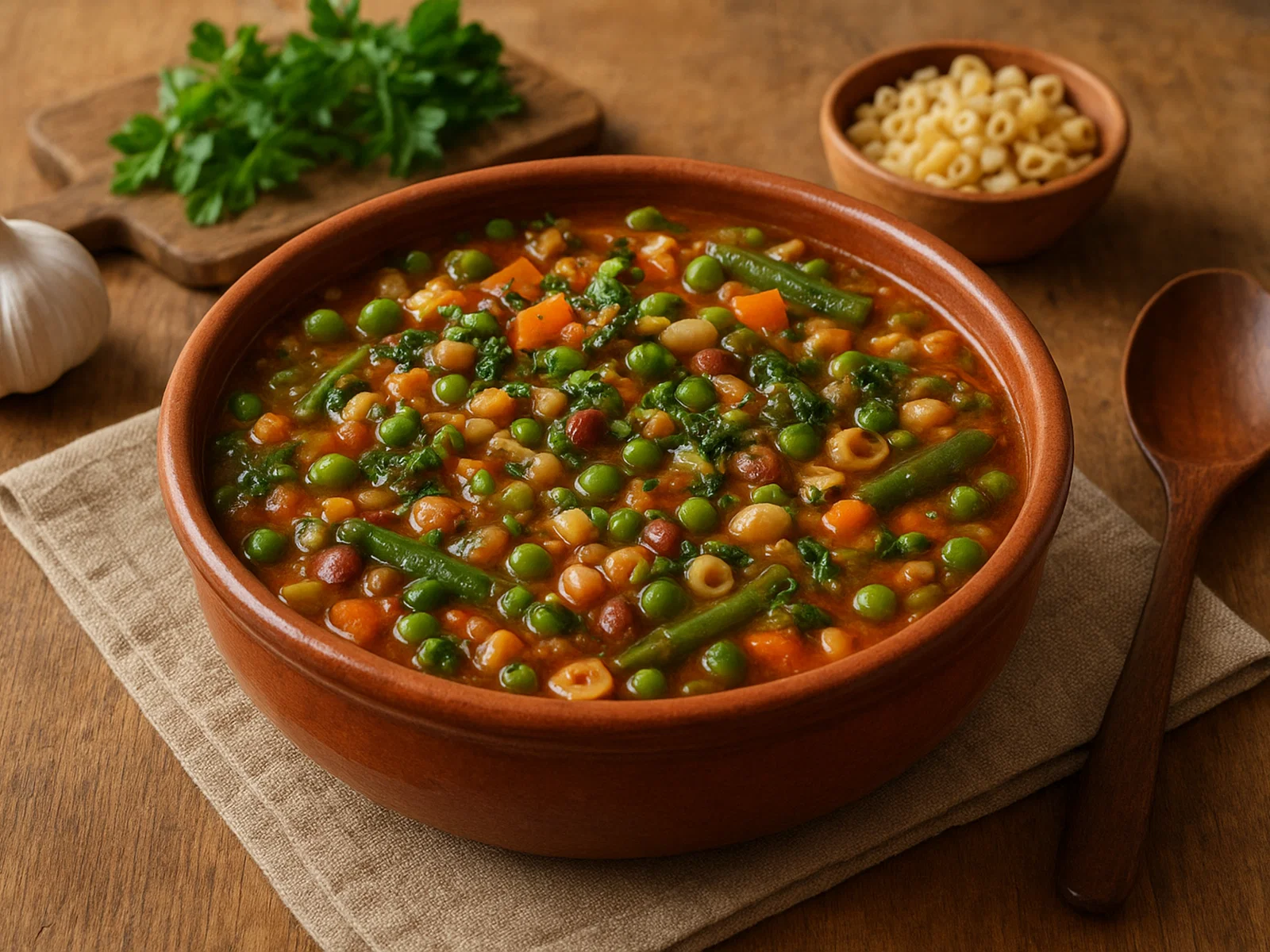 Virtù – Reichhaltige Frühlings-Minestrone aus Hülsenfrüchten