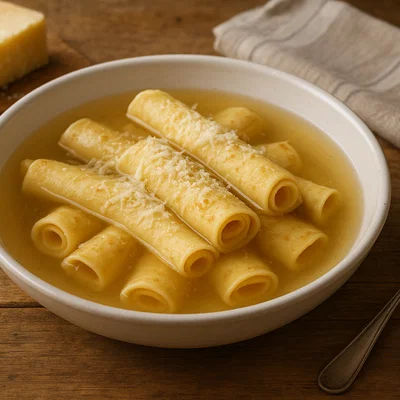 Scrippelle ’mbusse – Crêpes in Brühe mit Pecorino