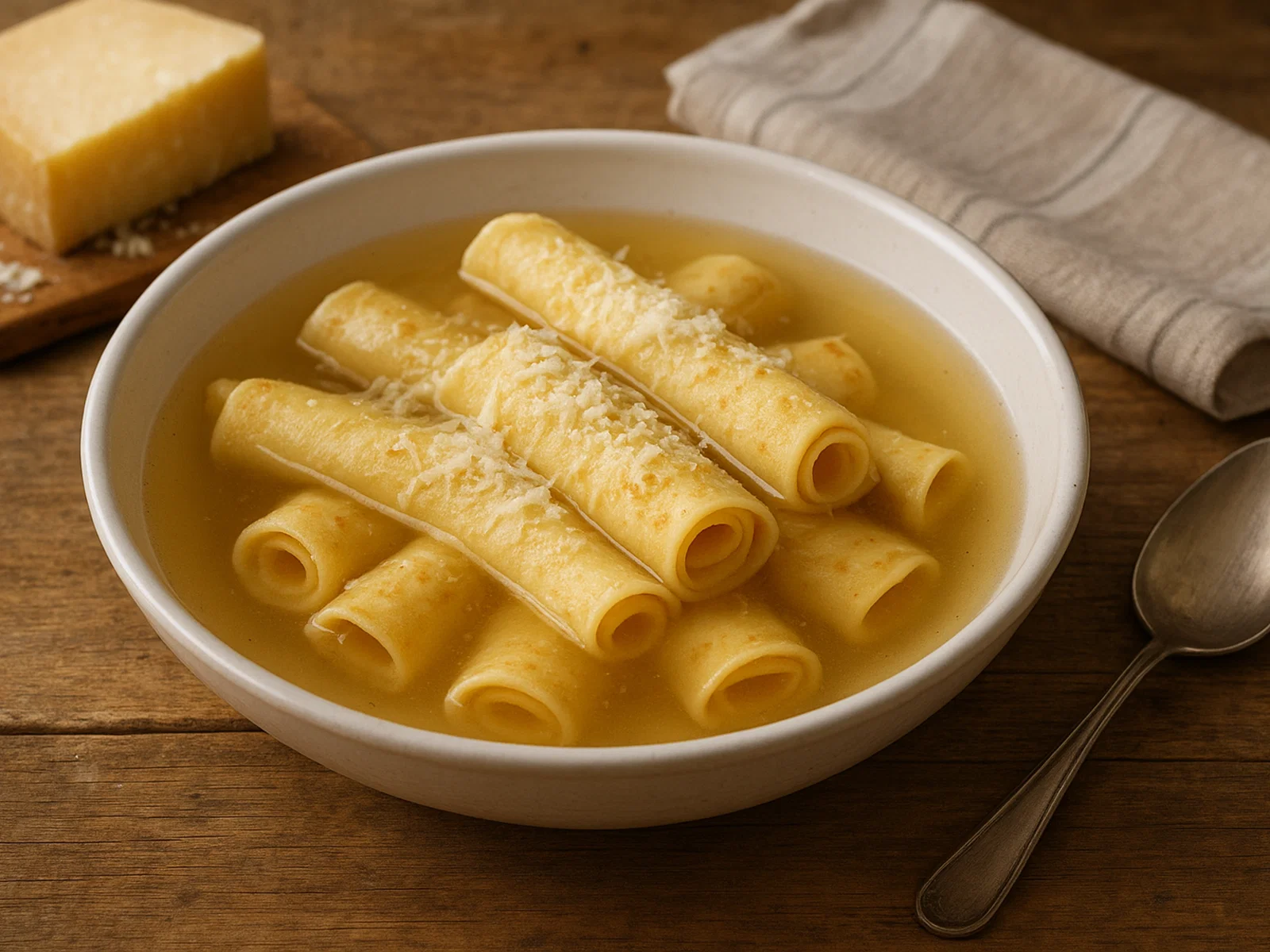 Scrippelle ’mbusse – Crêpes in Brühe mit Pecorino