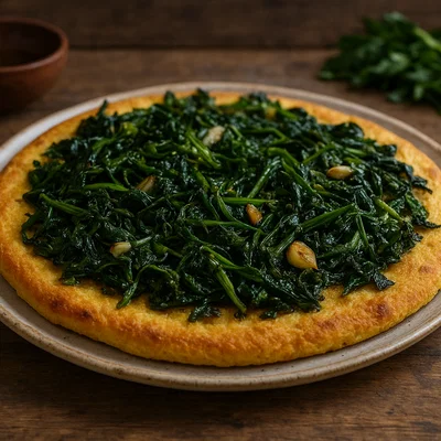 Pizz’e foje – Maisfladen mit gedünsteten Wildkräutern