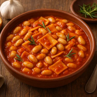 Sagne e fagioli – Hausgemachte Nudelstücke mit Bohnen