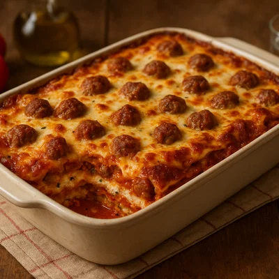Lasagne di Carnevale napoletana mit Fleischbällchen