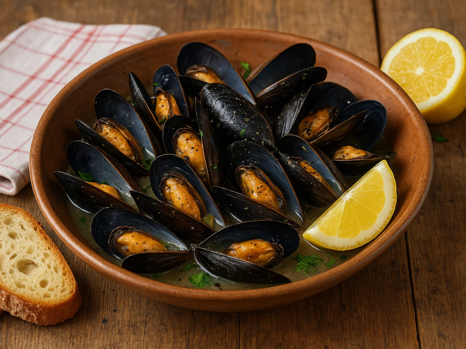Impepata di cozze – Pfeffrige Miesmuscheln mit Zitrone