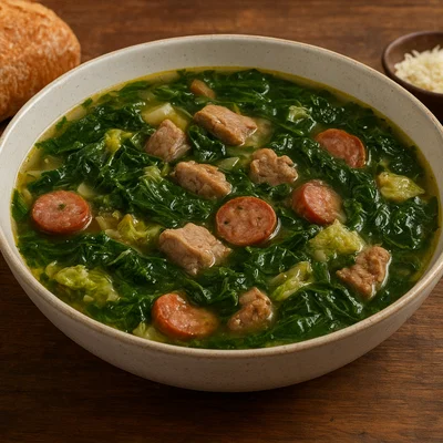 Minestra maritata – Italienische Hochzeitssuppe mit Fleisch und Blattgemüse