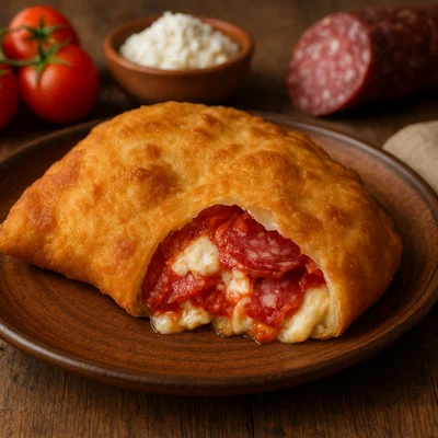 Calzone fritto napoletano (frittierte gefüllte Teigtasche)