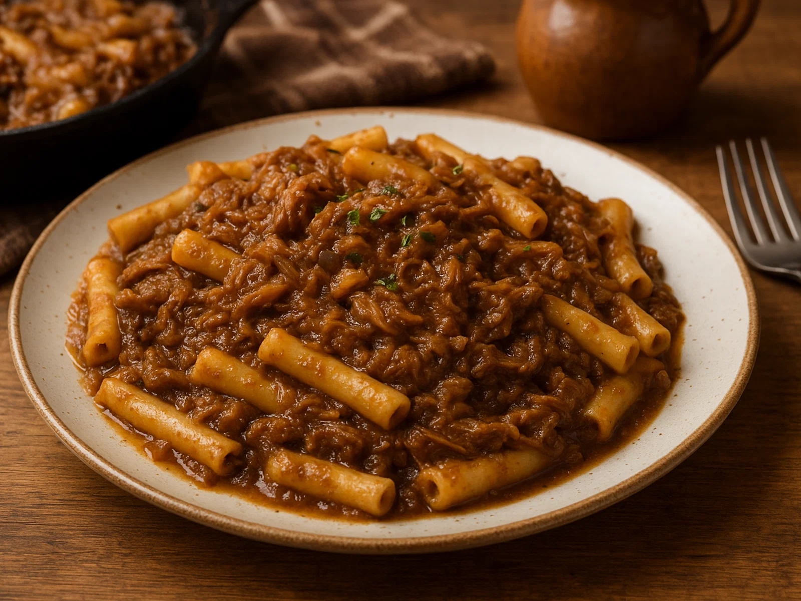 Ziti alla Genovese – Neapolitanische Zwiebel-Rindfleisch-Sauce