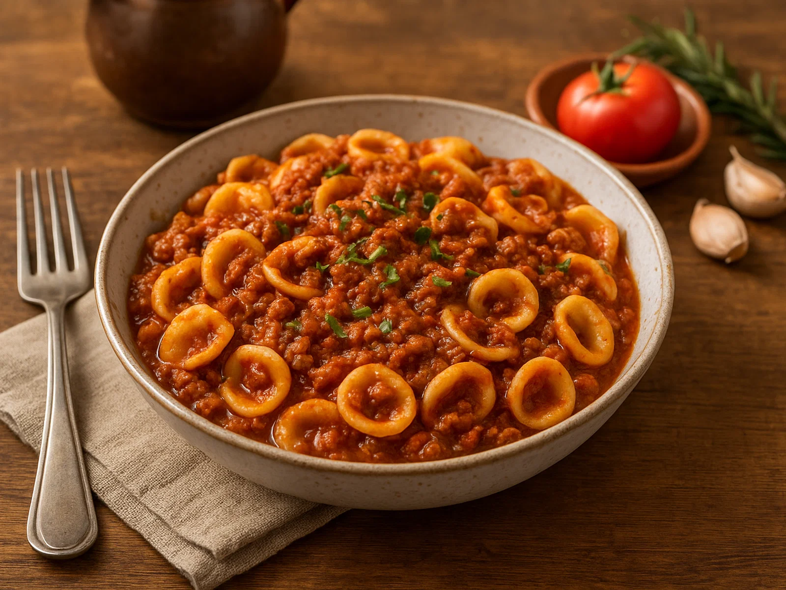 Orecchiette al ragù (Öhrchennudeln mit Fleischragout)