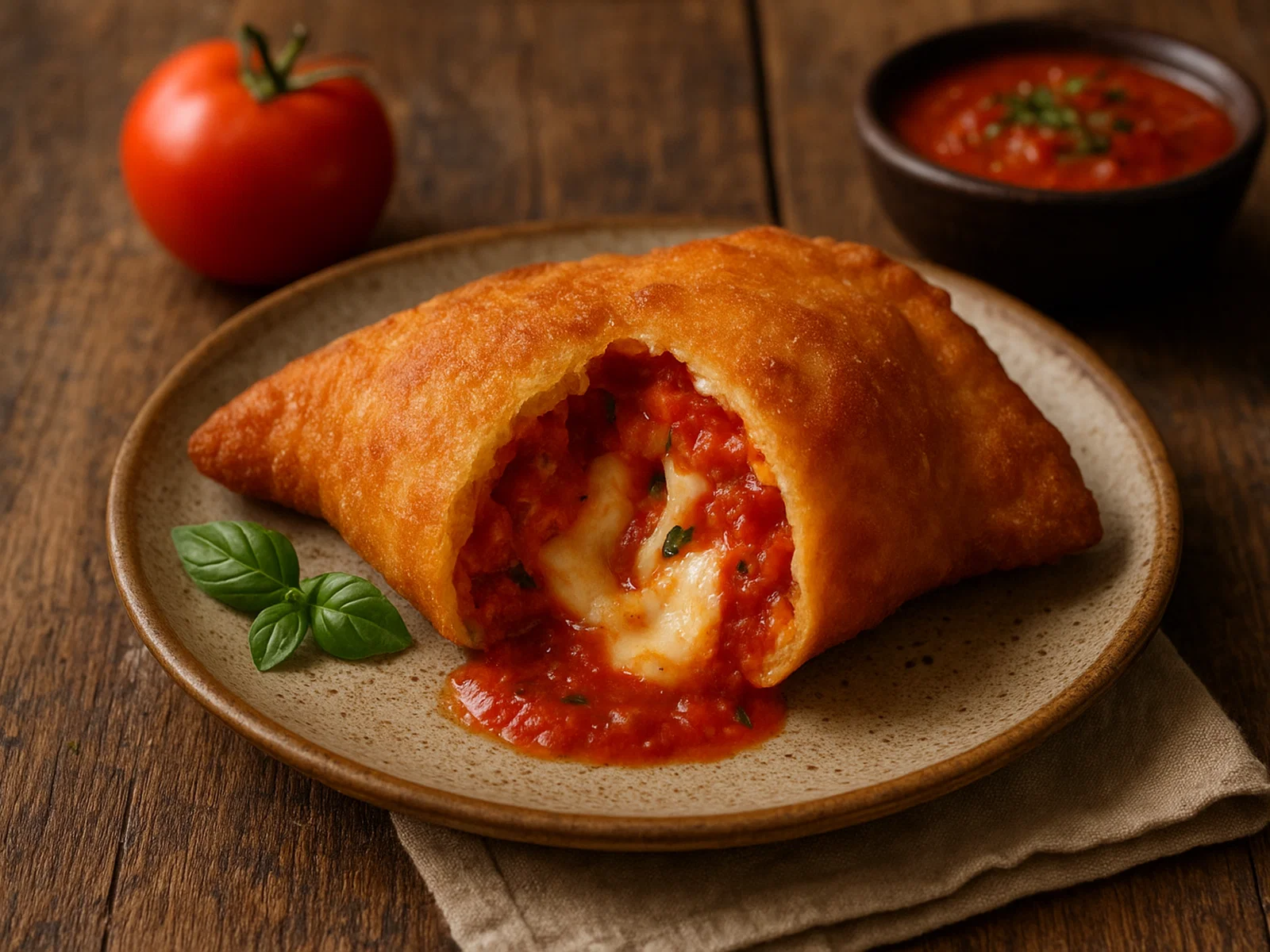 Panzerotto barese – frittierte Teigtaschen mit Tomate und Mozzarella