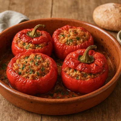 Peperoni ripieni aus Apulien (Gefüllte Paprika)