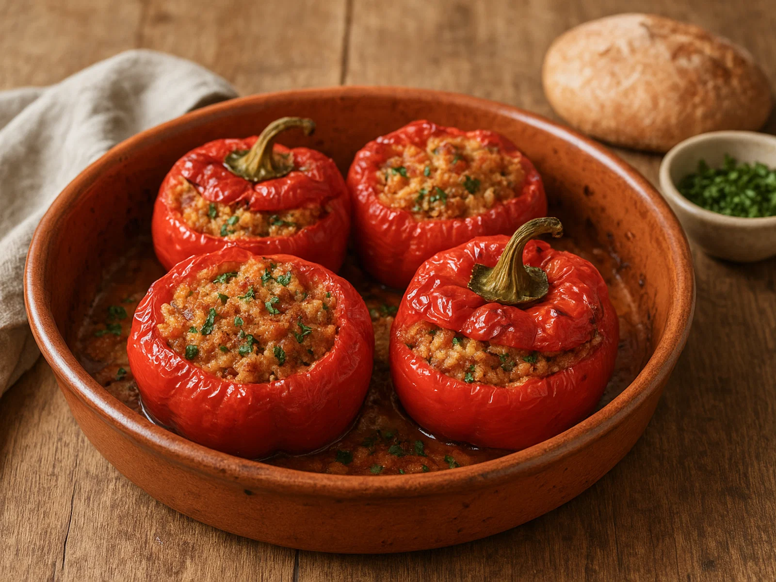 Peperoni ripieni aus Apulien (Gefüllte Paprika)