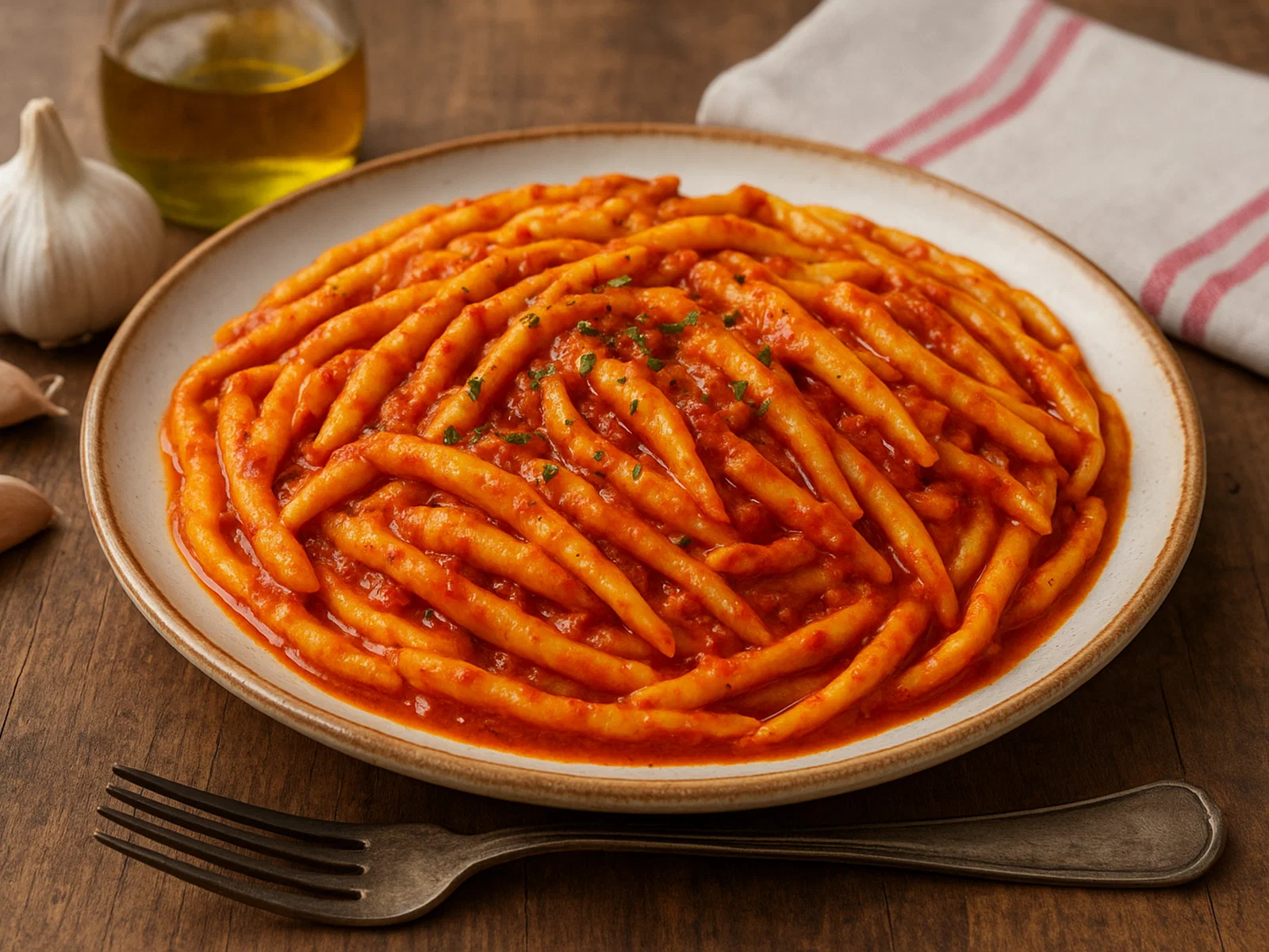 Fileja al sugo di ’nduja