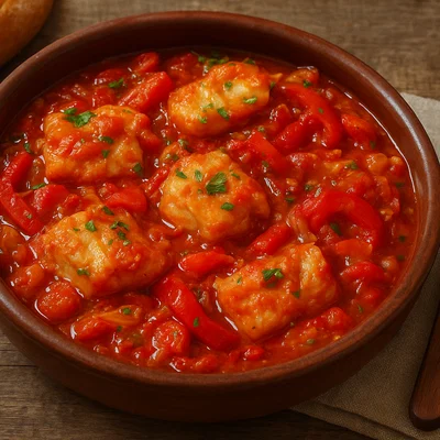 Baccalà alla calabrese – Stockfisch mit Paprika und Tomaten