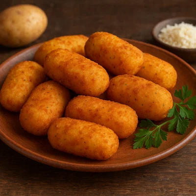 Crocchè di patate (italienische Kartoffelkroketten)