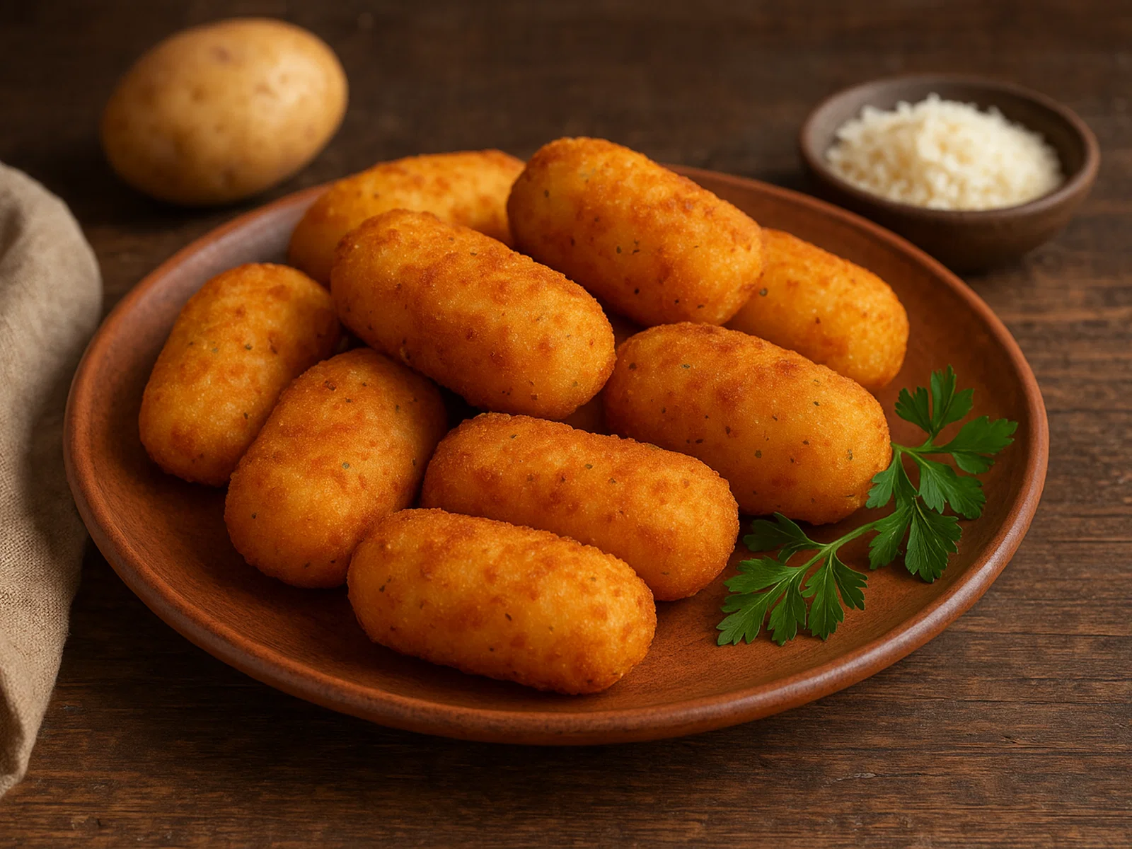 Crocchè di patate (italienische Kartoffelkroketten)