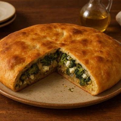 Scacciata siciliana mit Käse und Gemüse