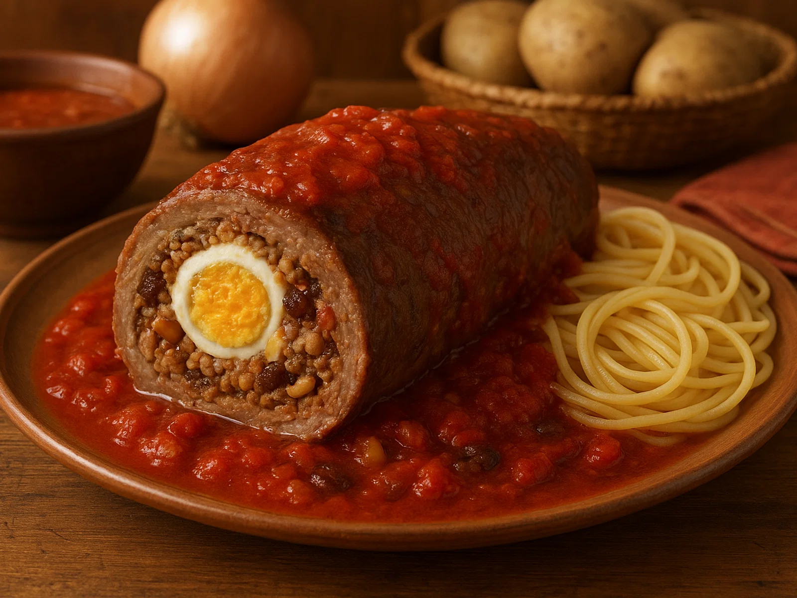 Braciolone Siciliano – große gefüllte Rinderroulade