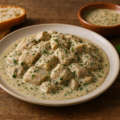 Burrida sarda mit Katzenhai in Walnuss-Essig-Sauce