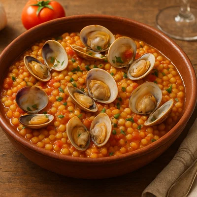 Fregola con Arselle (Sardinische Fregola mit Venusmuscheln)
