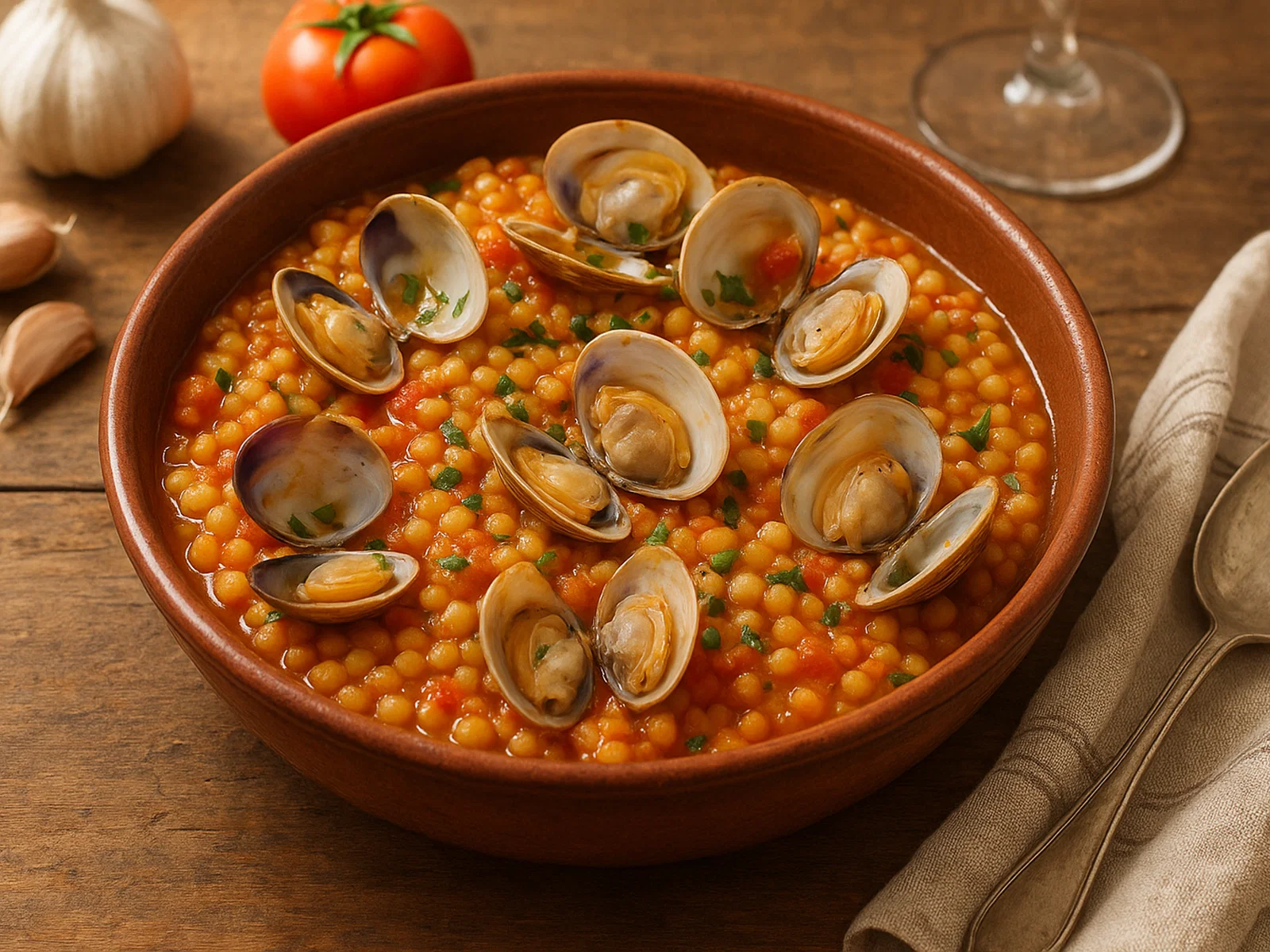 Fregola con Arselle (Sardinische Fregola mit Venusmuscheln)