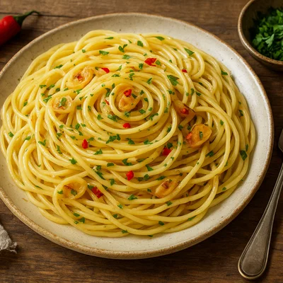 Spaghetti aglio e olio mit Chili