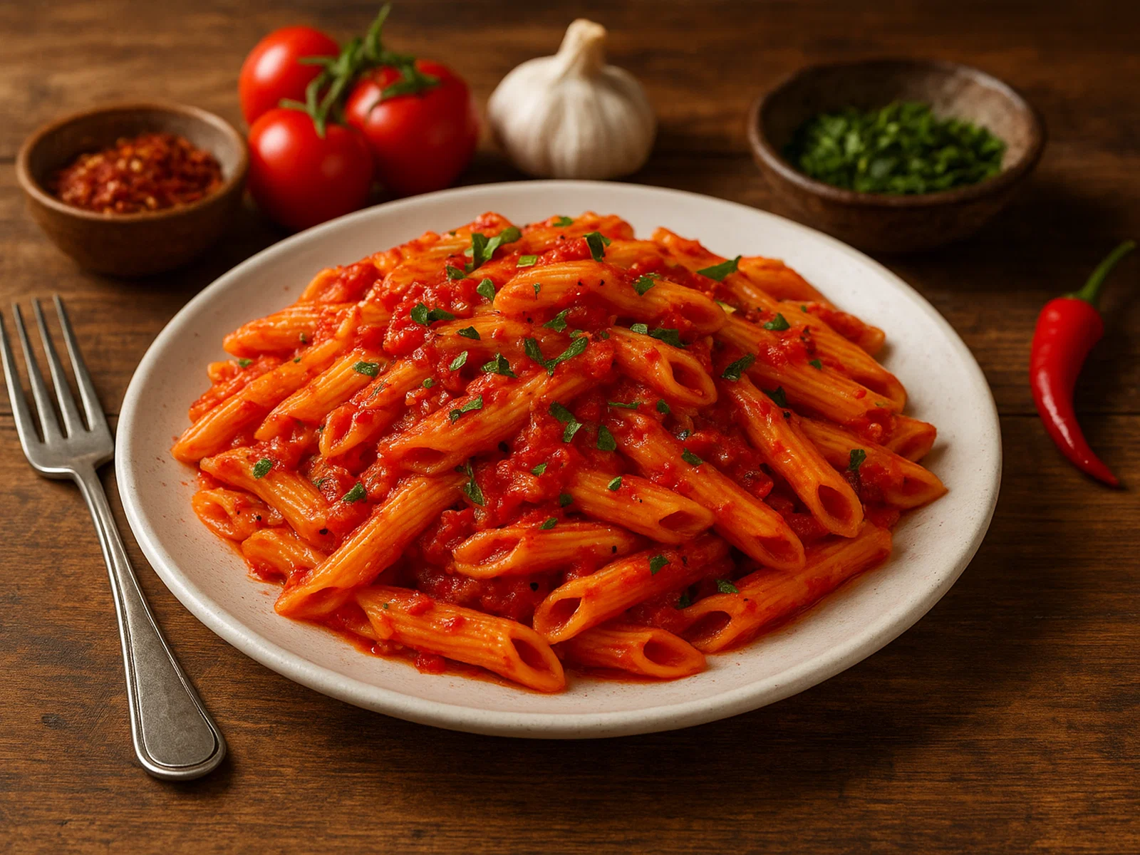 Pasta all’arrabbiata – scharfe Tomaten-Chili-Pasta