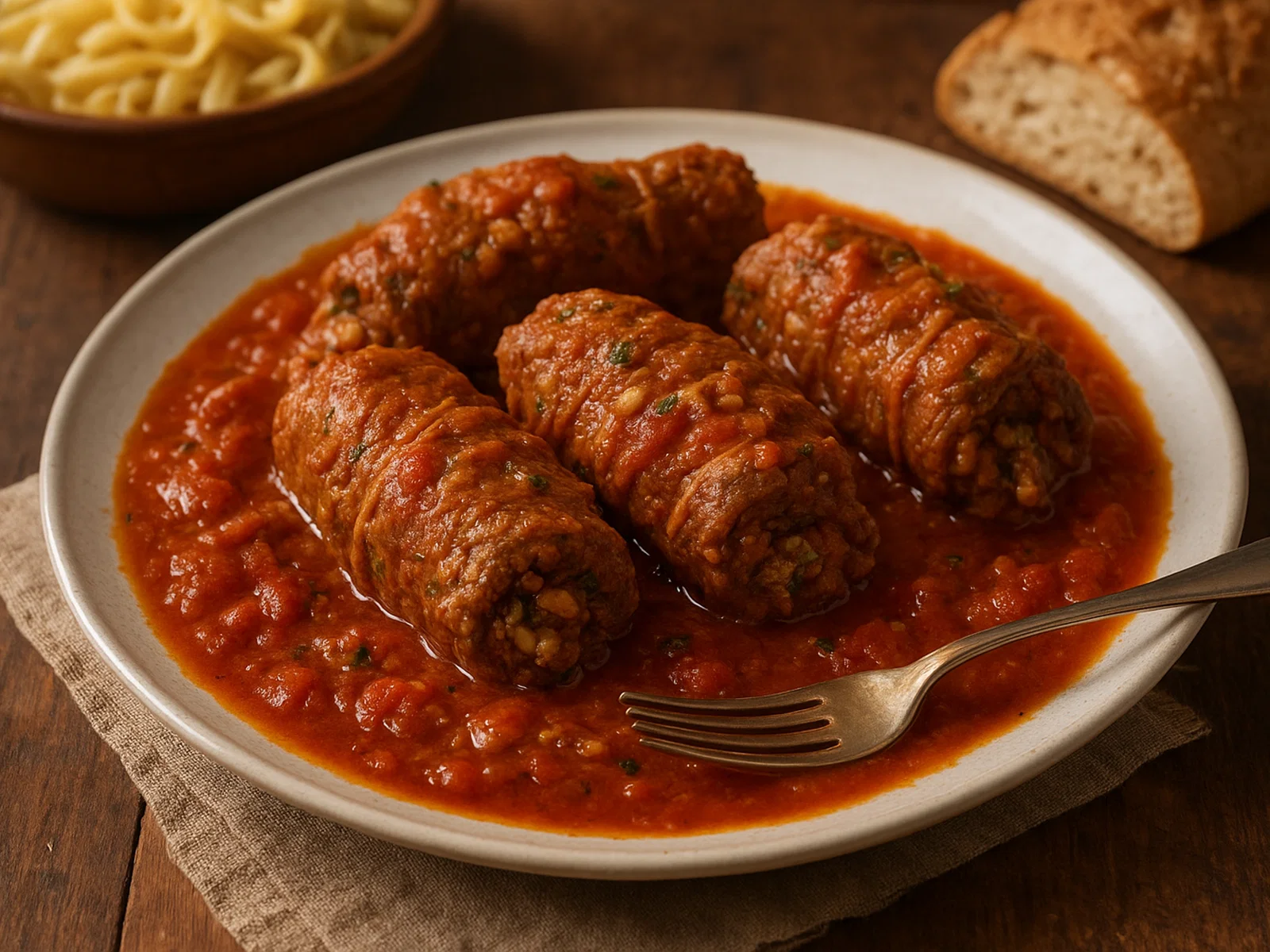 Braciole al sugo – gefüllte Fleischröllchen in Tomatensauce